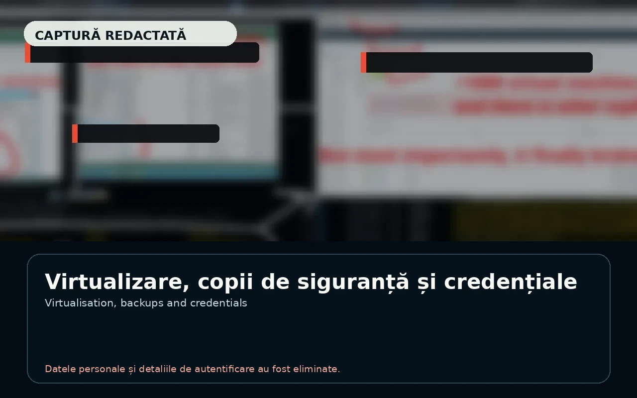 Redacted screenshot representing vSphere and Veeam