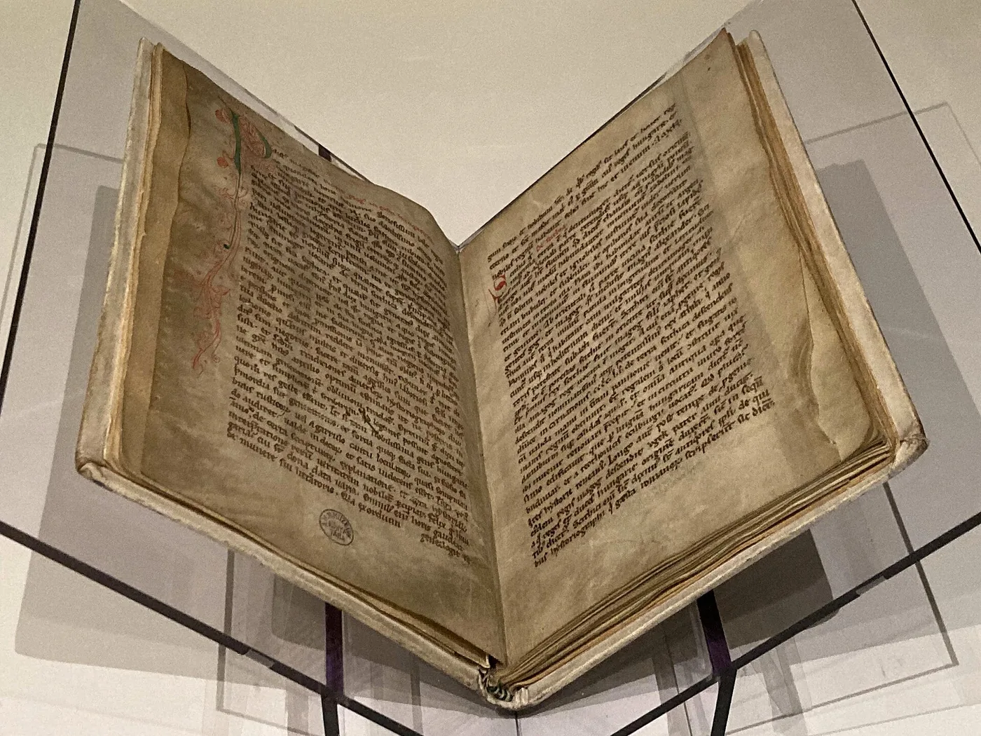 The Gesta Hungarorum codex open in its case