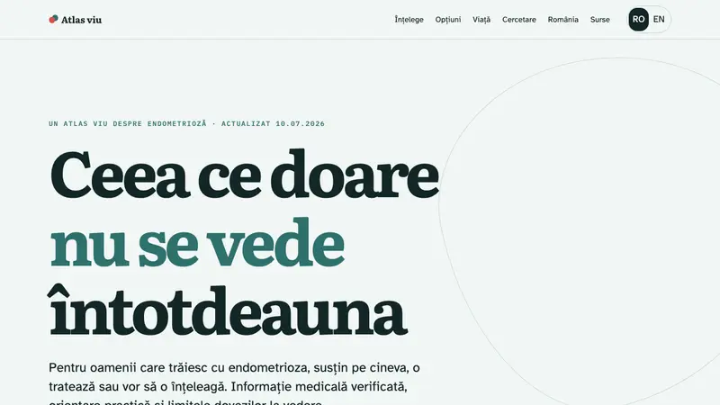 Captură din Atlas viu al endometriozei