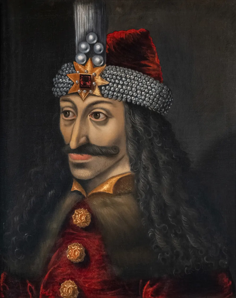 Portretul lui Vlad al III-lea Țepeș, domnul Țării Românești, de la Castelul Ambras, pictat în secolul al XVI-lea.