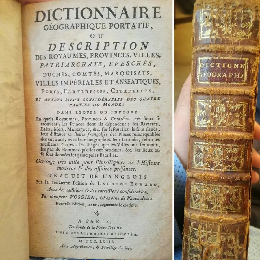 An old French dictionary, open