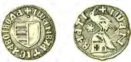 Ducat al lui Vladislav I Vlaicu, cu stema Țării Românești