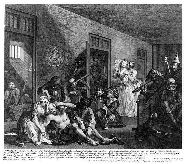 The Rake in Bedlam: plate 8, published 25 June 1735