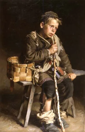 Băiat cerșetor, pictură de Ivan Tvorojnikov