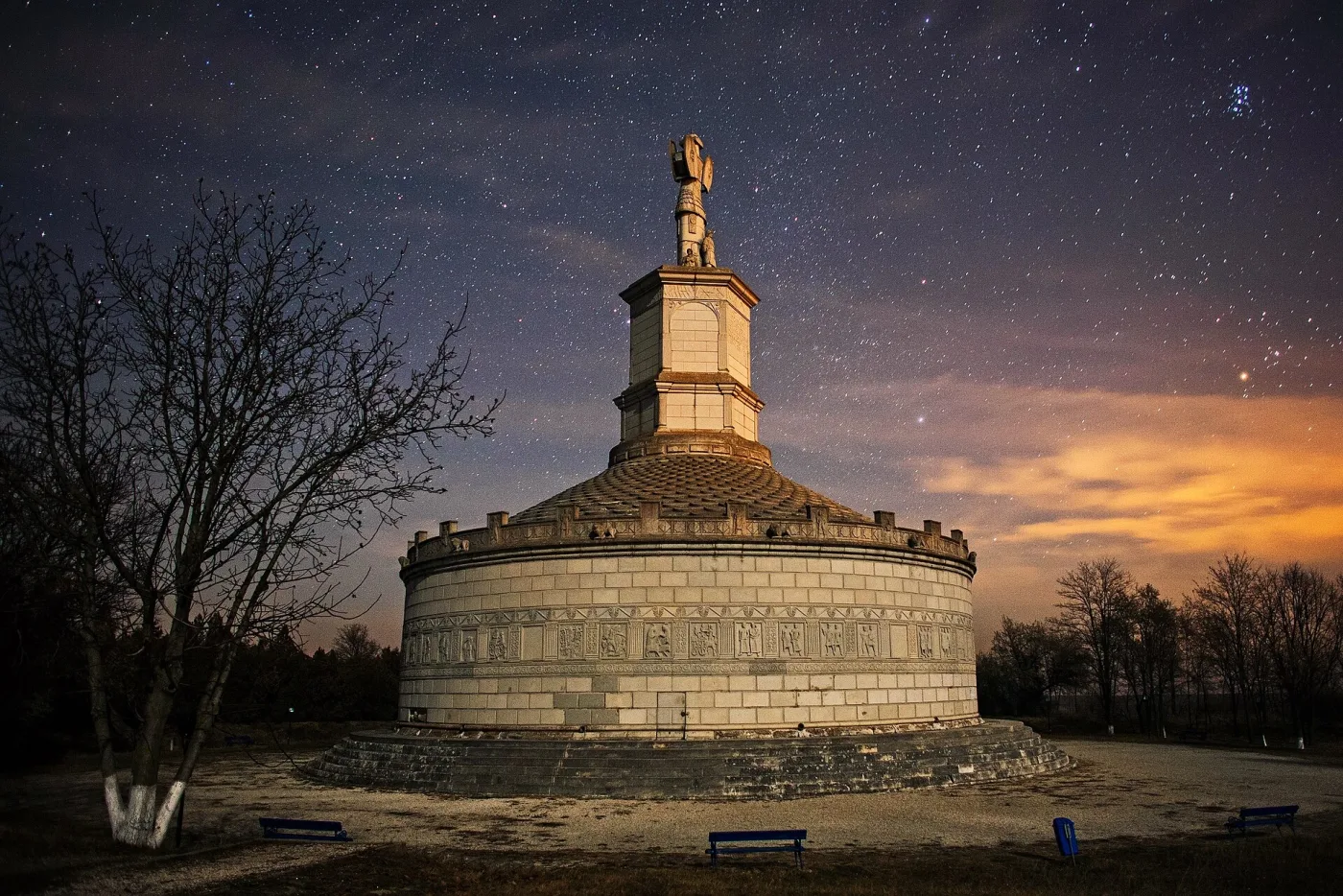 The Tropaeum Traiani monument at Adamclisi, raised in the early second century and rebuilt in 1977.