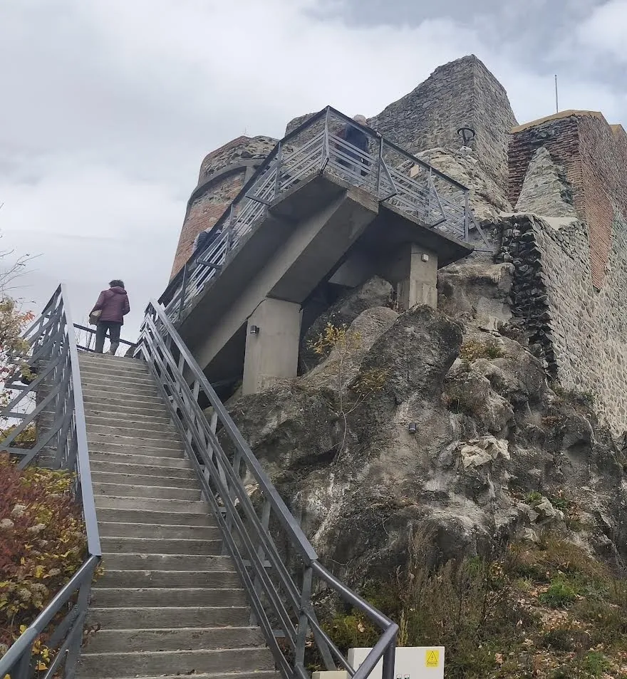 The concrete steps to the walls of Poenari Fortress.
