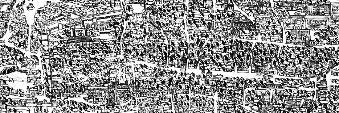 Extract from the Agas map showing Cheapside
