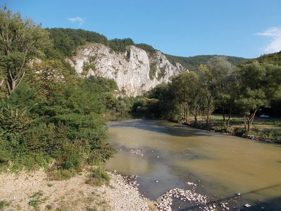Defileul Crișului Repede, cu versanți calcaroși.