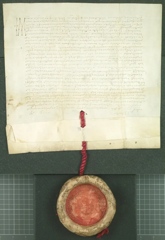 The 1436 charter as reproduced on Wikimedia Commons (public domain).
