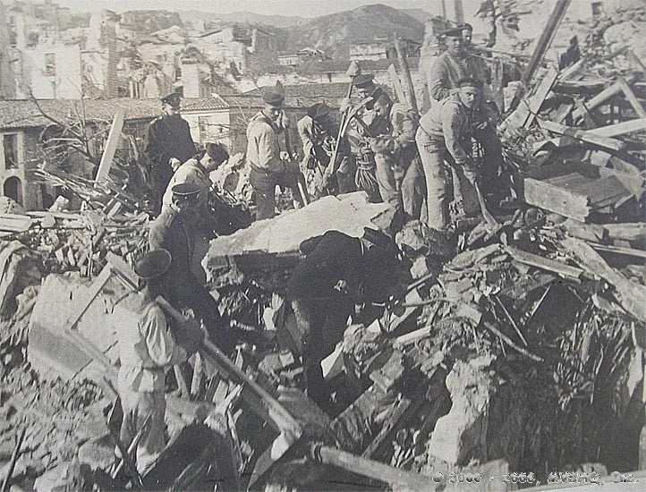 Russian sailors in Messina during relief operations