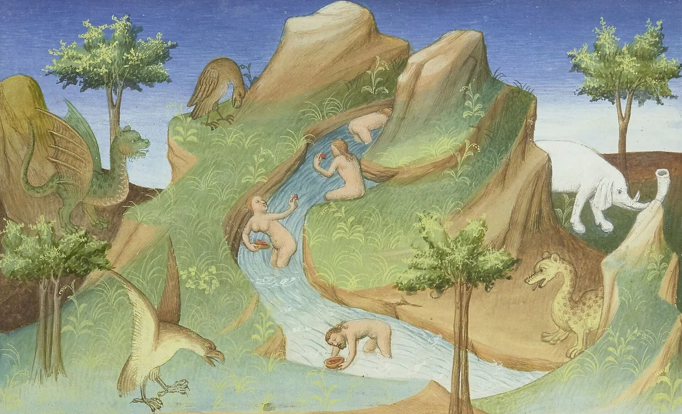 Medieval miniature from a manuscript of Odoric's account.