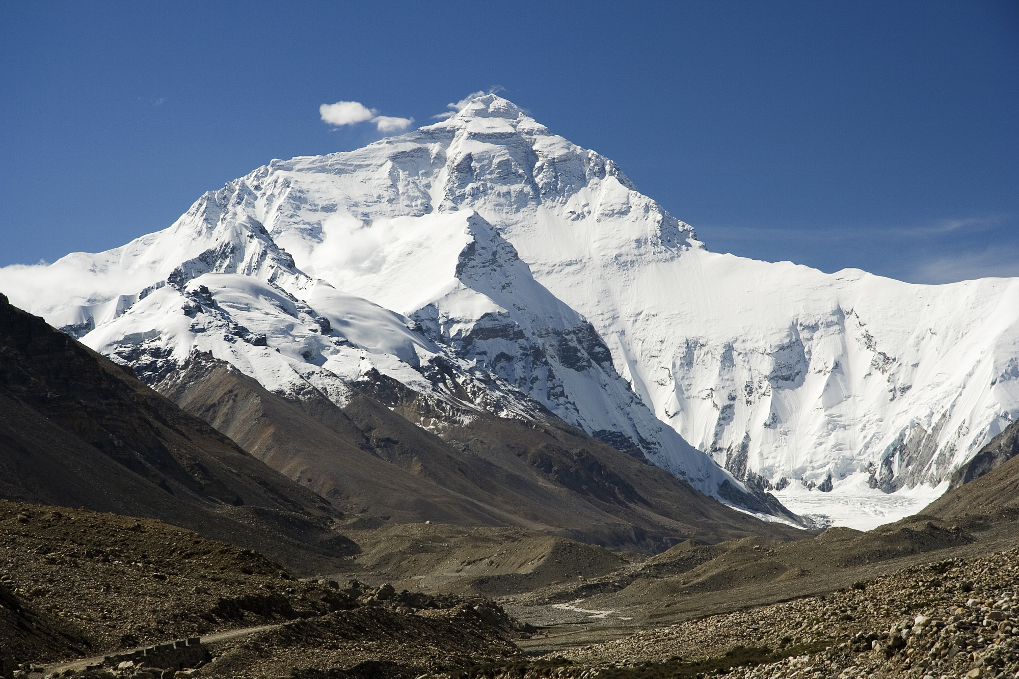 Fața nordică spre Tabăra de Bază din Tibet