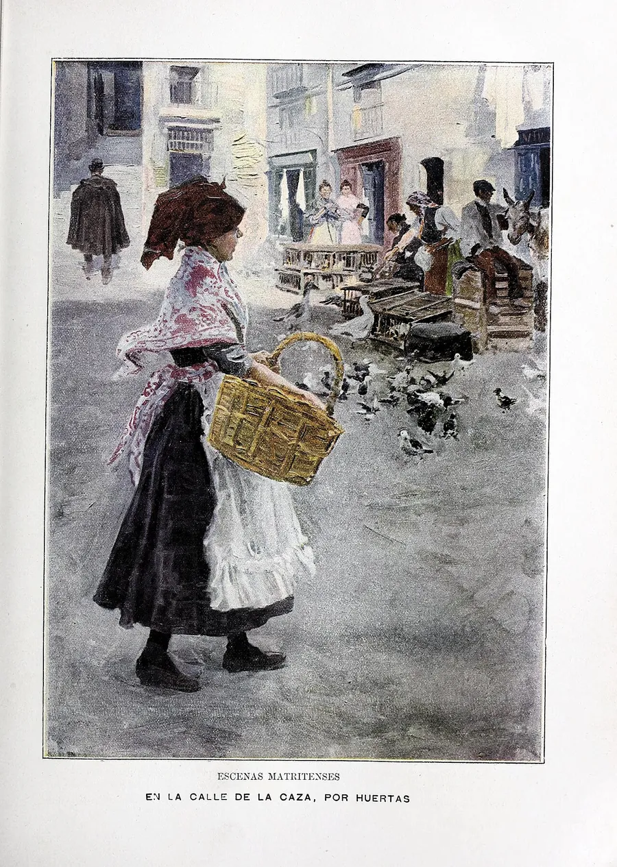 Scenă de stradă madrilenă din 1900