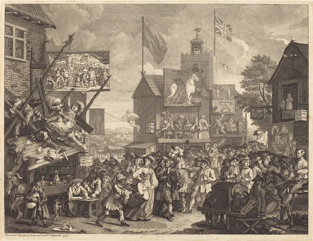 Engraving of Southwark Fair, 1733