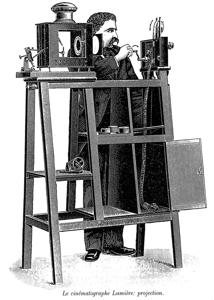 The Cinématographe set up as a projector