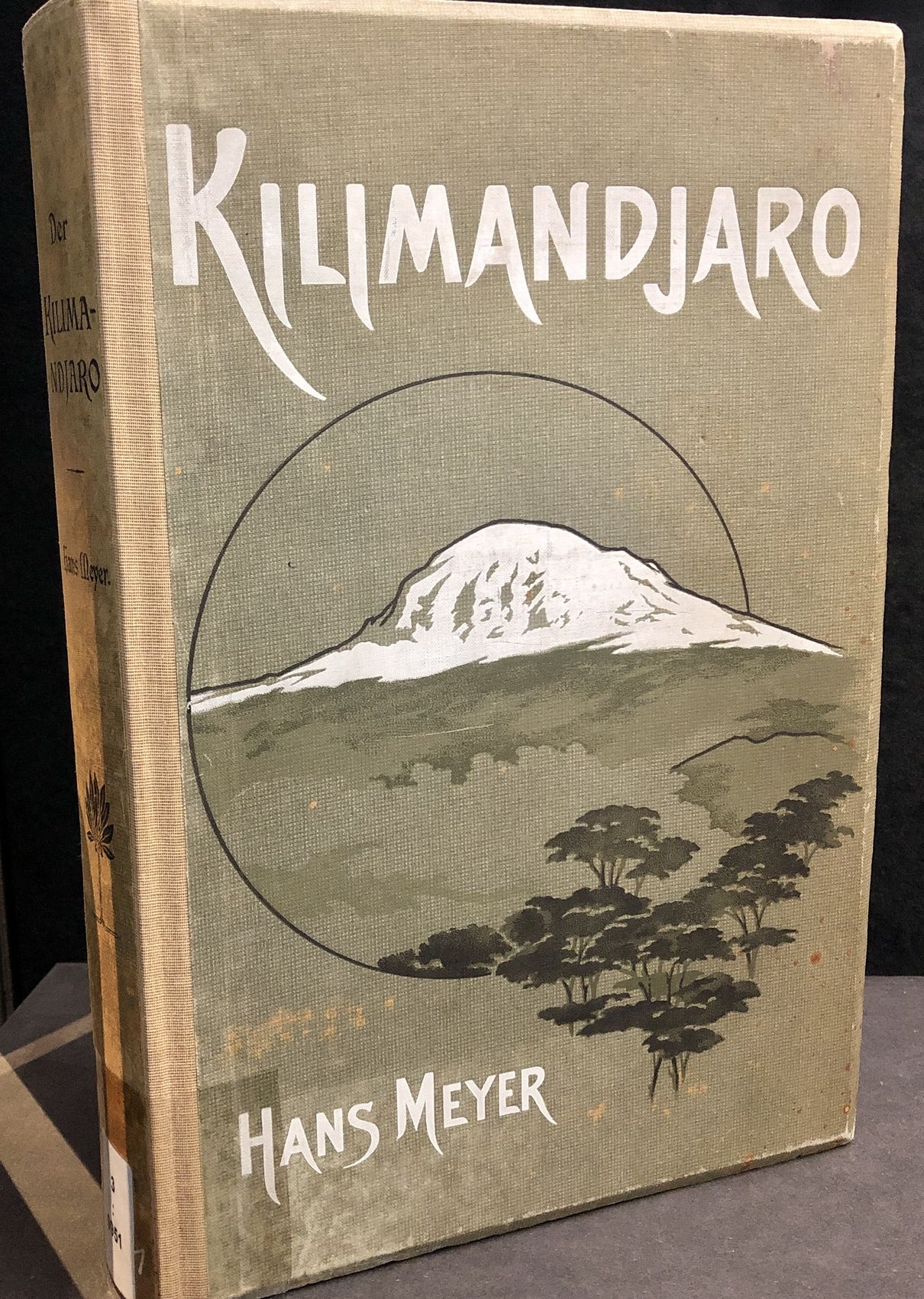 Coperta ilustrată din 1900 a cărții de expediție Kilimandjaro, de Hans Meyer