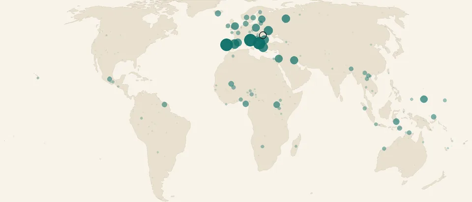 Harta lumii: limbile apropiate de română după gramatică sunt în Europa.