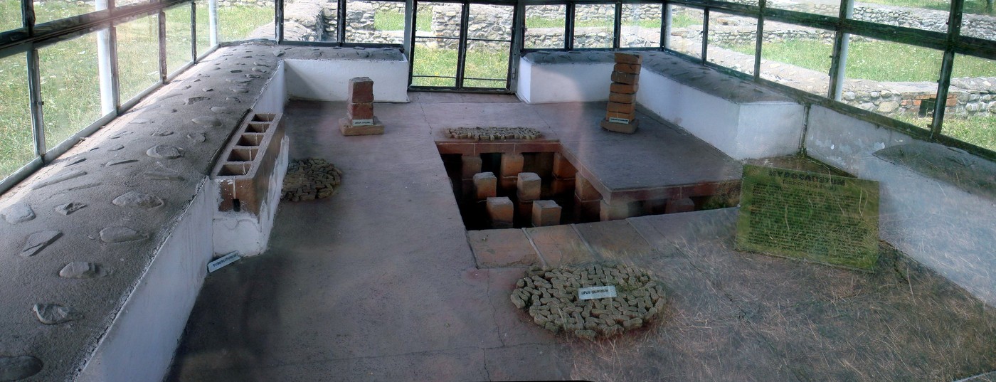 The Jidava hypocaust: Roman underfloor heating among the ruins of the Transalutanus fort.
