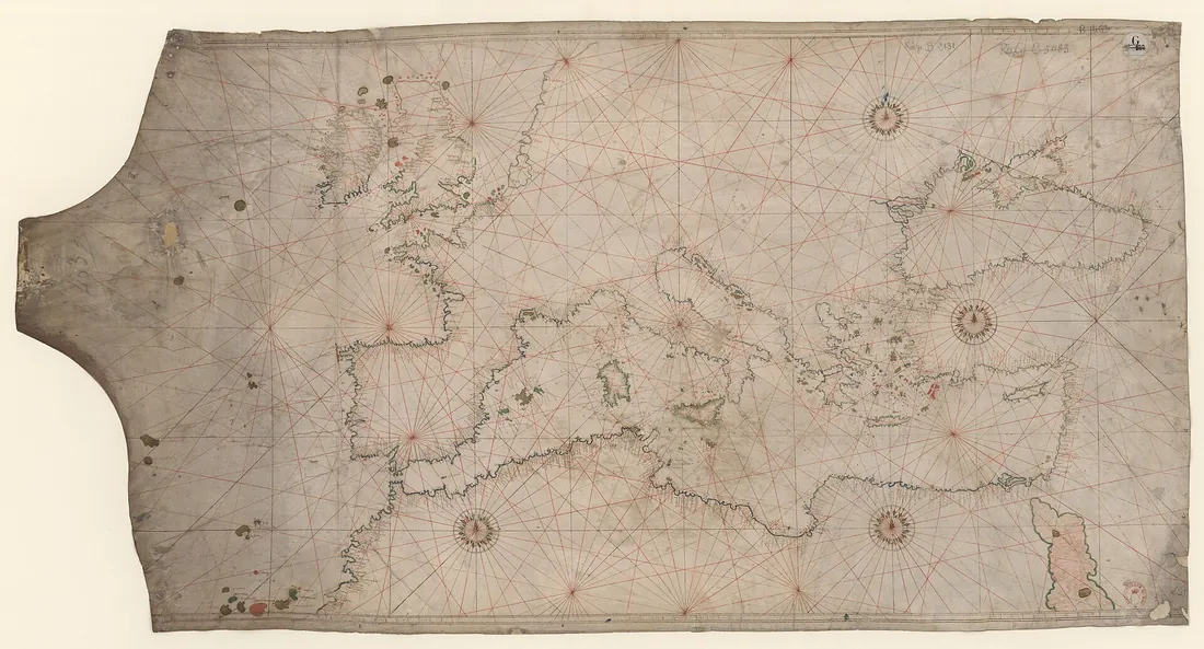 Portulan din atlasul Battista Agnese, 1550