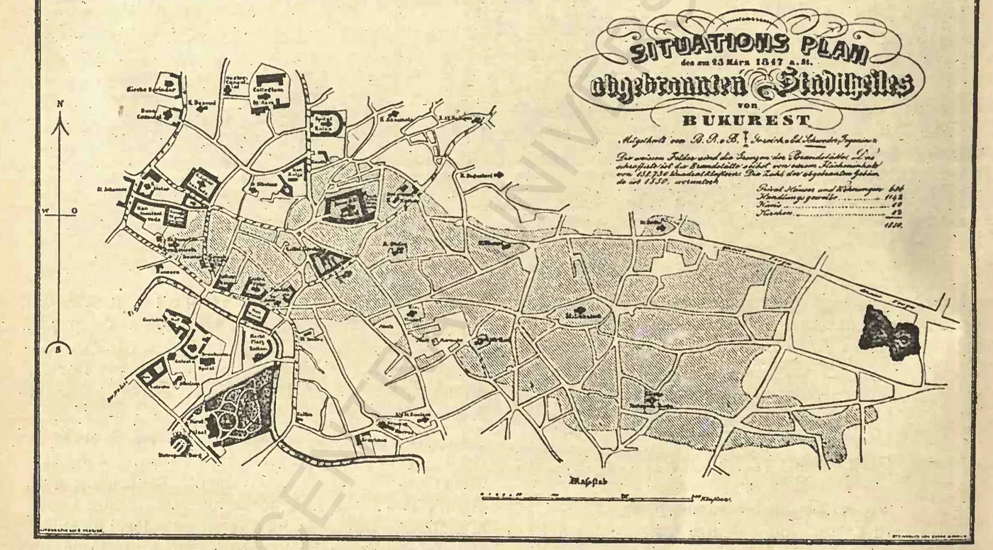 Planul complet al arsului din 1847, de Borroczyn și Schweder