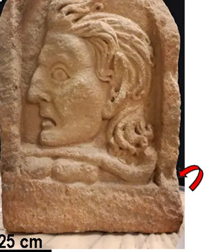Acrótera con cabeza de sátiro