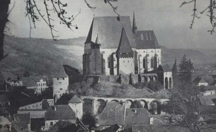 Biertan in 1964: the same church, another century.