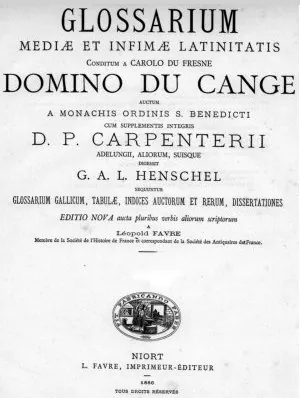 Pagina de titlu Du Cange Glossarium