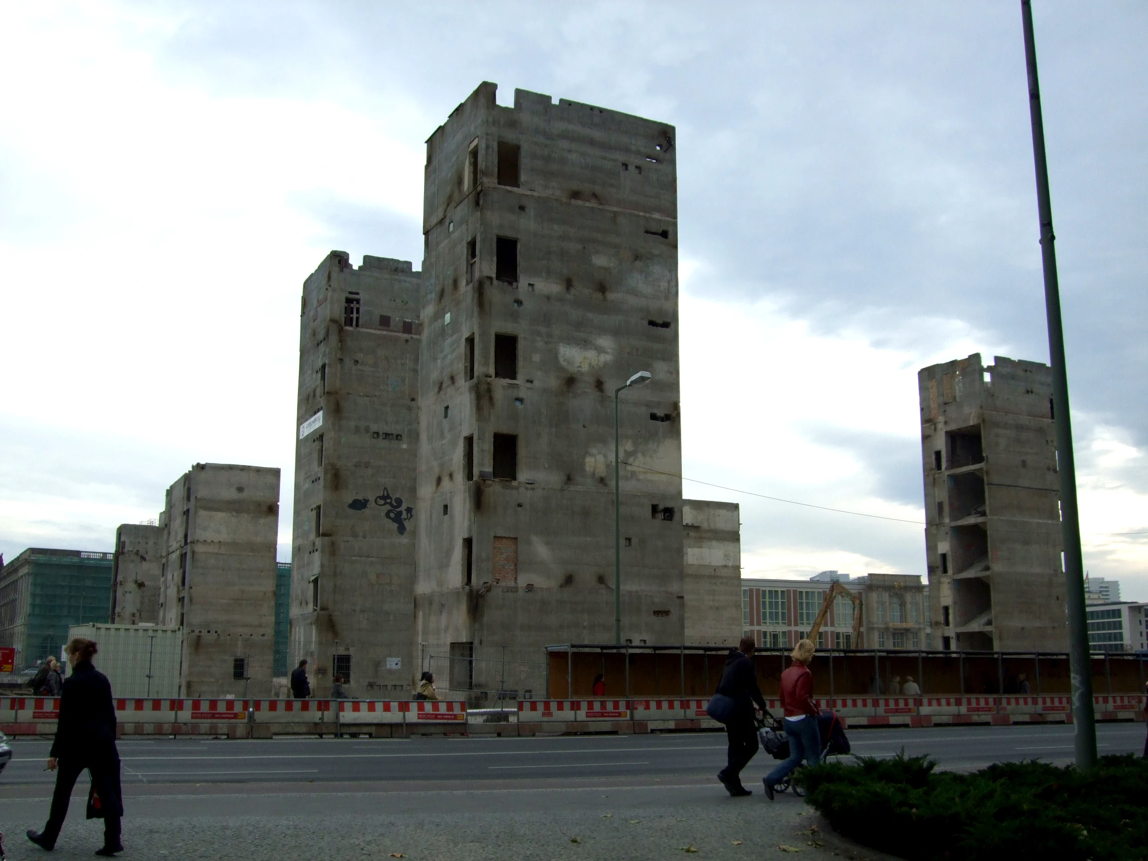 The remaining visible structure of Palast der Republik in a photograph from October 2008.