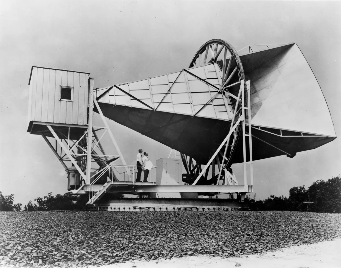 The Holmdel horn antenna, with which Penzias and Wilson detected the cosmic background in 1964–65.