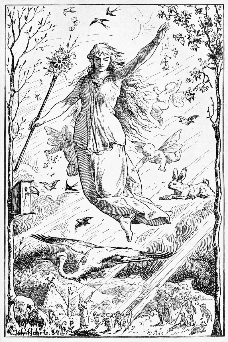 Eostre/*Ostara by Johannes Gehrts (1888): the spring goddess behind the names Easter and Ostern.