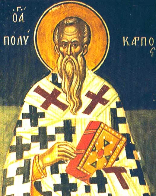 Polycarp of Smyrna, a fresco in Stavronikita monastery (Athos).