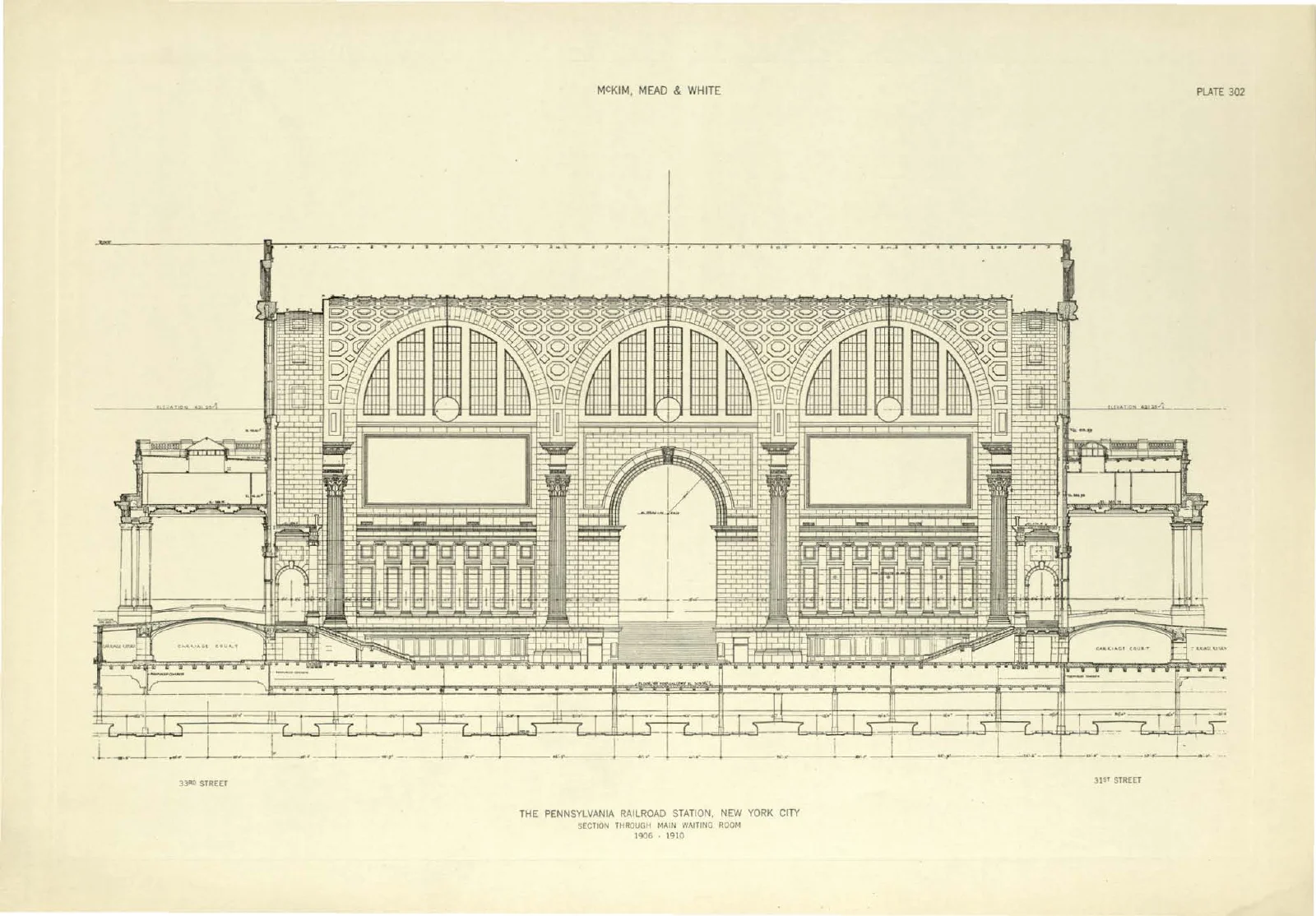 Section through the waiting room, plate 302.