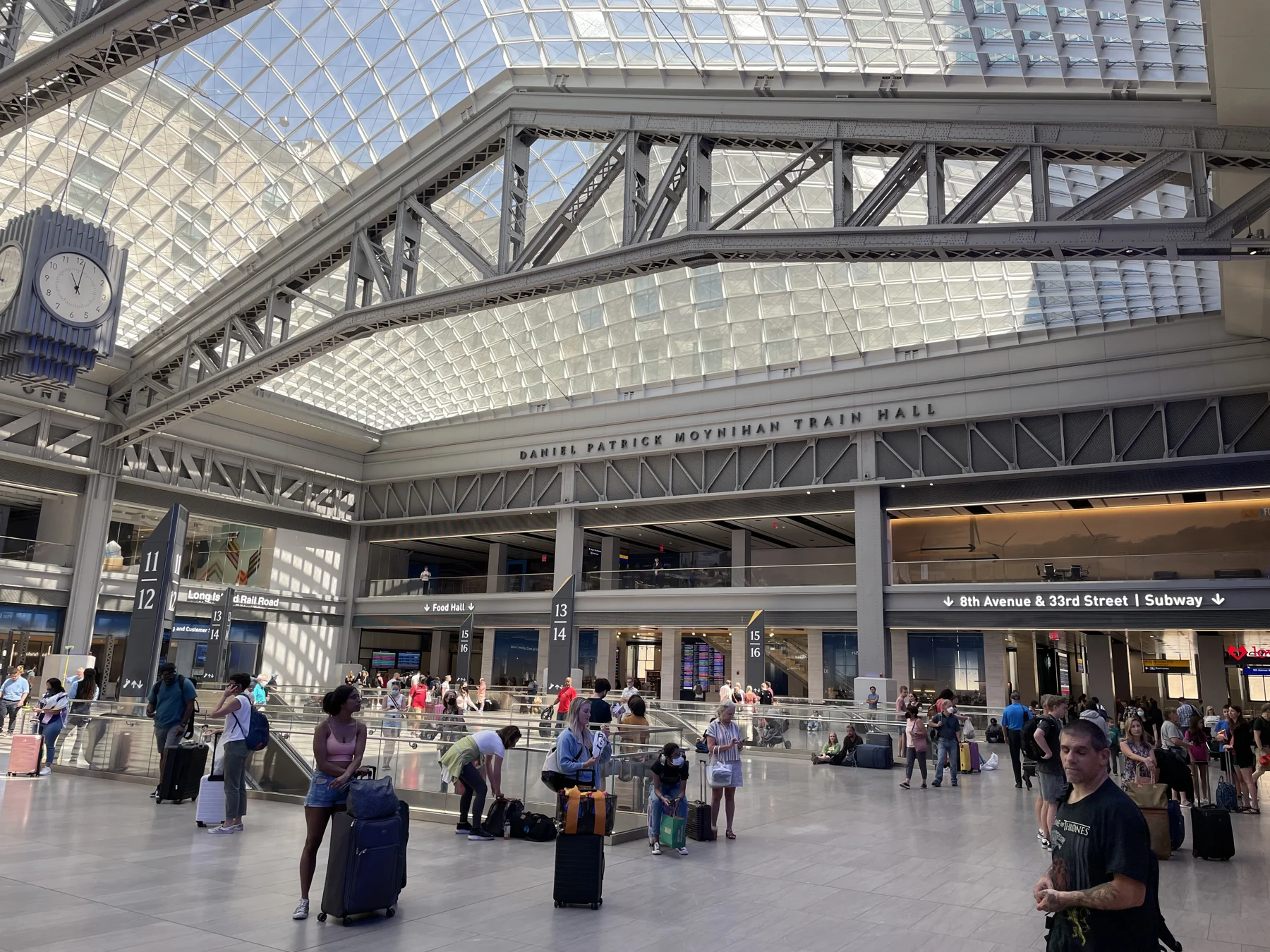 Moynihan Train Hall, 30 June 2022, across Eighth Avenue.