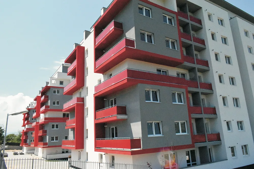 Panorama residential complex in Florești, photographed in July 2016.