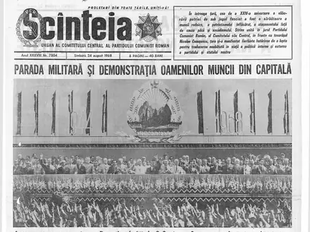 Prima pagină a ziarului Scînteia din 24 august 1968