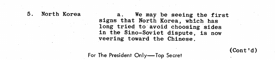Fragment scanat din buletinul din 27 noiembrie 1962: 5. North Korea