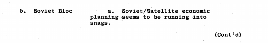 Fragment scanat din buletinul din 1 mai 1963: 5. Soviet Bloc