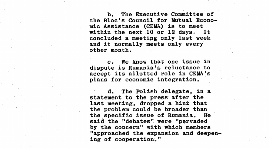 Fragment scanat din buletinul din 1 mai 1963: 5. Soviet Bloc
