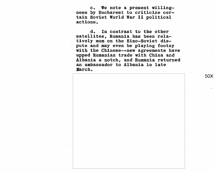 Fragment scanat din buletinul din 6 mai 1963: 2. Rumania