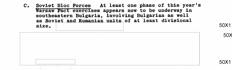 Fragment scanat din buletinul din 4 iunie 1963: C. Soviet Bloc Forces