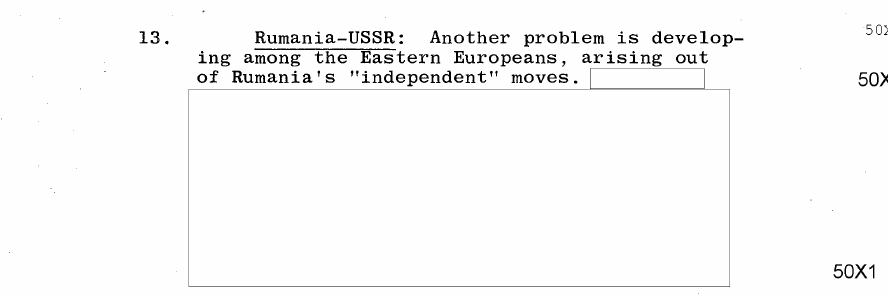 Fragment scanat din buletinul din 28 mai 1964: 13. Rumania-USSR: