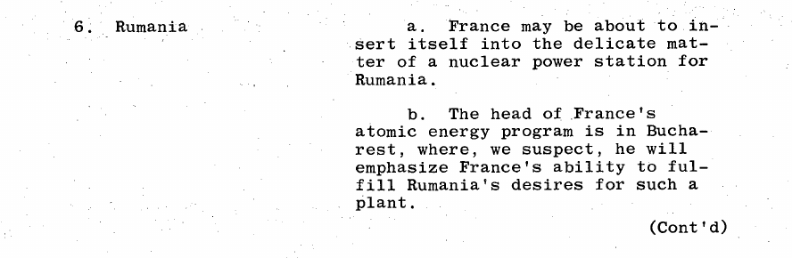 Fragment scanat din buletinul din 12 iunie 1964: 6. Rumania