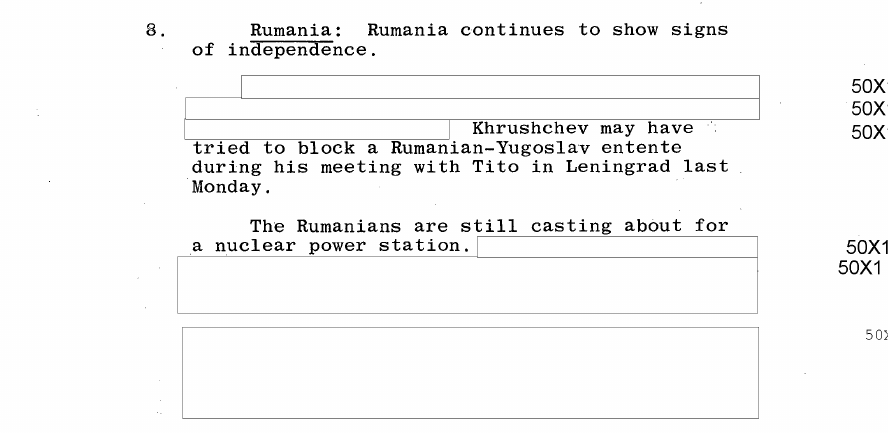 Fragment scanat din buletinul din 12 iunie 1964: 8. Rumania: