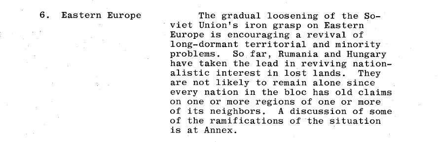 Fragment scanat din buletinul din 4 martie 1965: 6. Eastern Europe