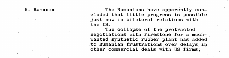 Fragment scanat din buletinul din 19 aprilie 1965: 6. Rumania