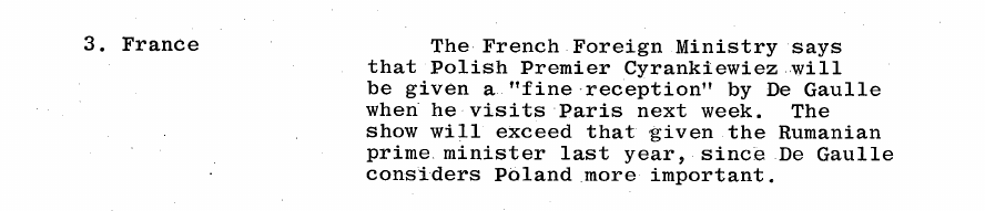Fragment scanat din buletinul din 4 septembrie 1965: 3. France