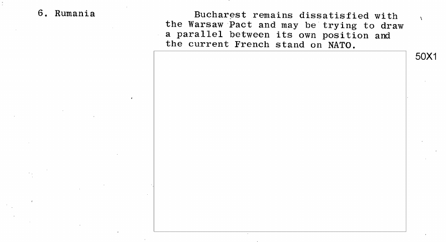 Fragment scanat din buletinul din 31 martie 1966: 6. Rumania