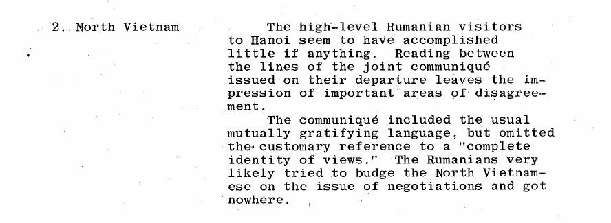 Fragment scanat din buletinul din 14 mai 1966: 2. North Vietnam