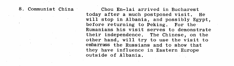 Fragment scanat din buletinul din 16 iunie 1966: 8. Communist China