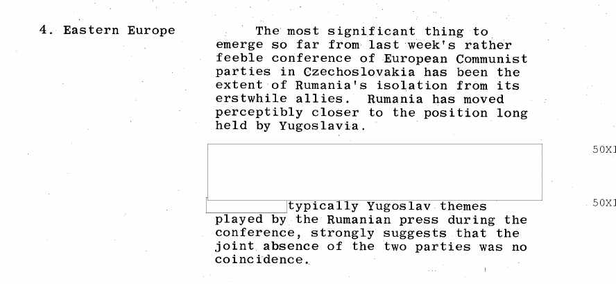 Fragment scanat din buletinul din 4 mai 1967: 4. Eastern Europe